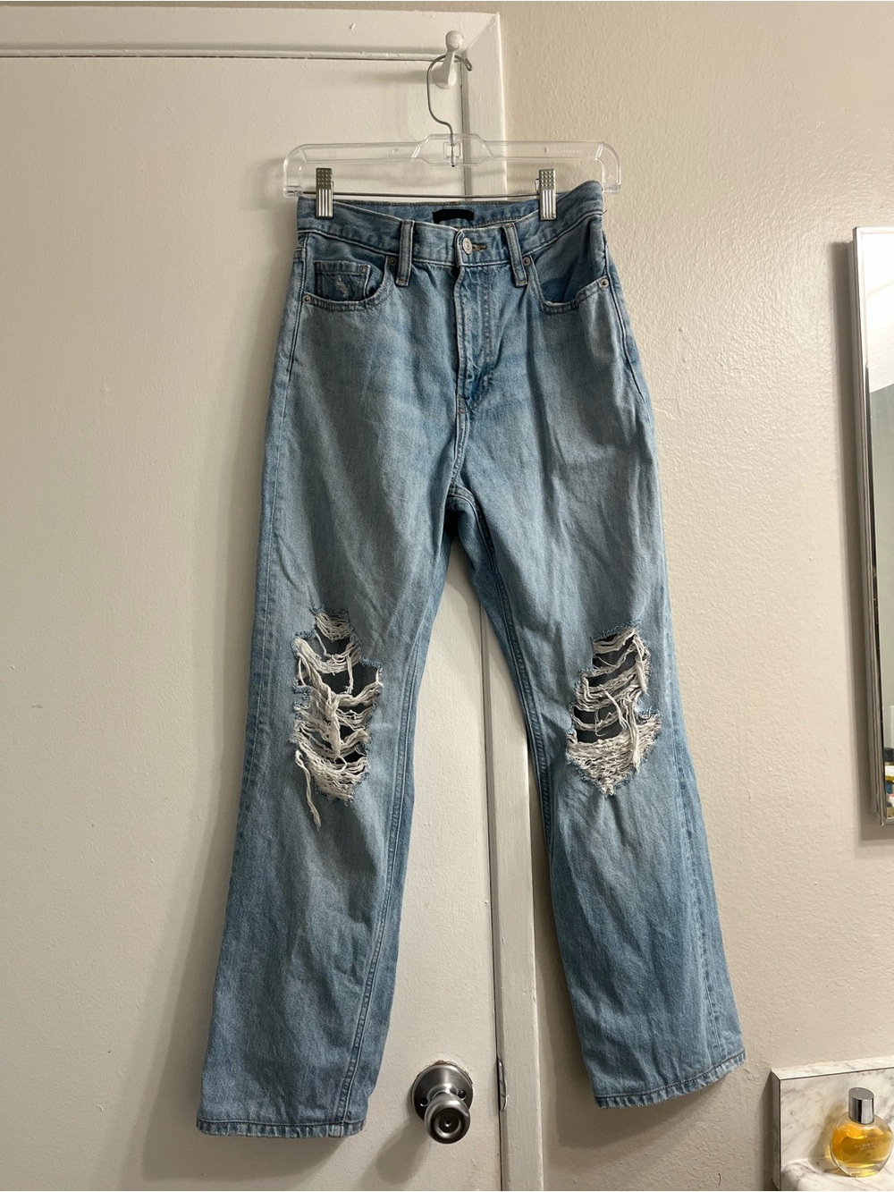Uniqlo Light Blue Ripped Boyfriend Jeans